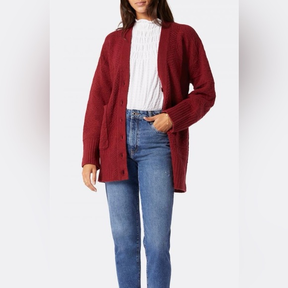 Joie Brea Cardigan in Russet Brown (looks maroon to me) Size L (NWT) - Picture 7 of 12